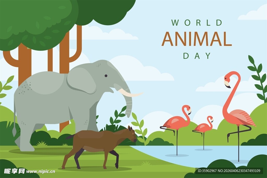 世界动物日的多样动物