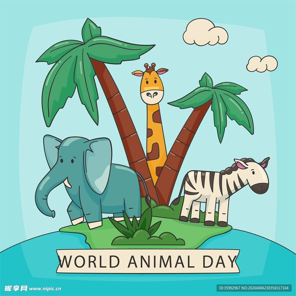 世界动物日的可爱动物们