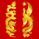 龙凤图片素材金色龙凤图案