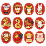 卡通十二生肖可爱生肖图案