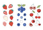 多彩莓果图案集合