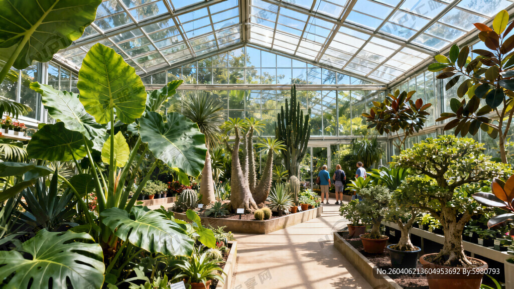 这是一个大型的植物展馆