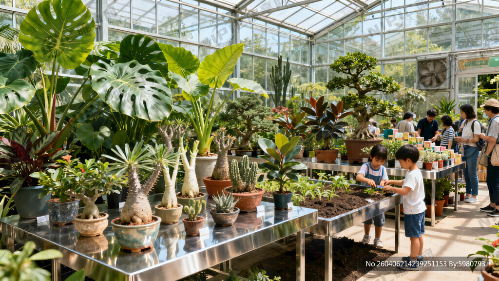 这是一个大型的植物展馆