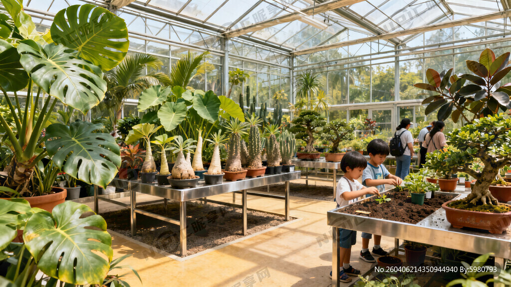 这是一个大型的植物展馆