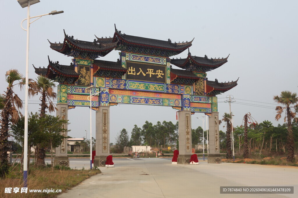湛江中式古典牌坊建筑景观