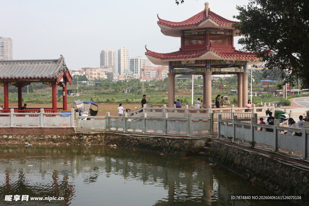 湛江中式亭台楼阁园林景观