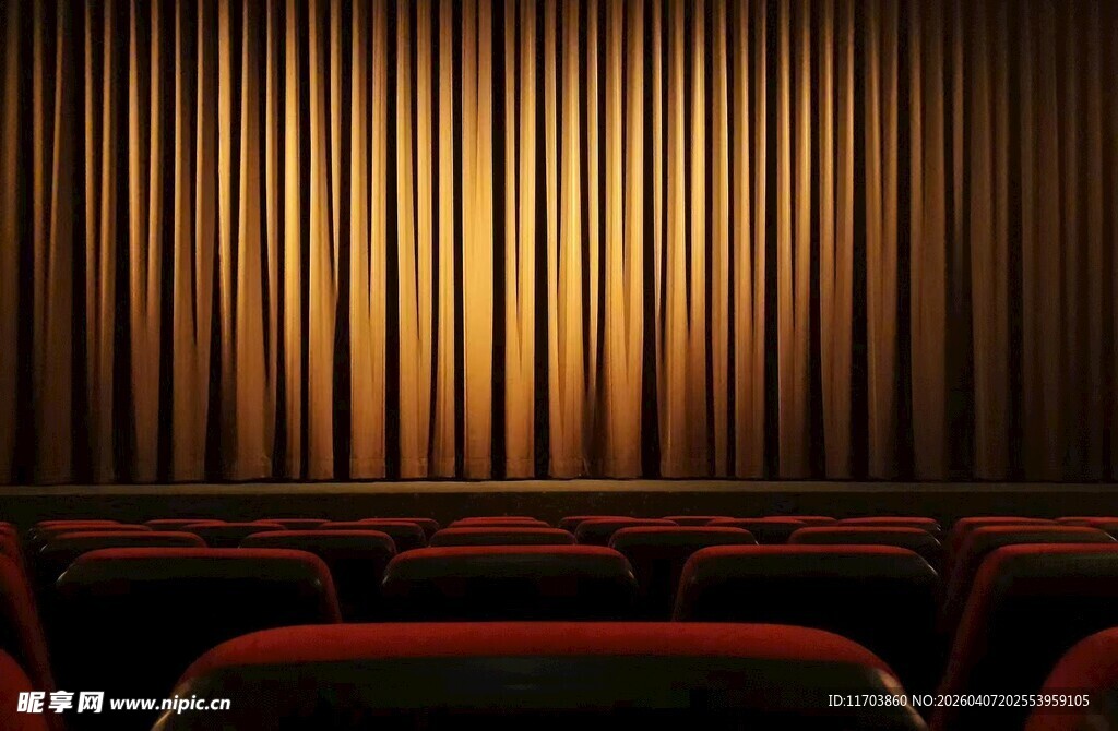 影院空座与幕布画面电脑壁纸
