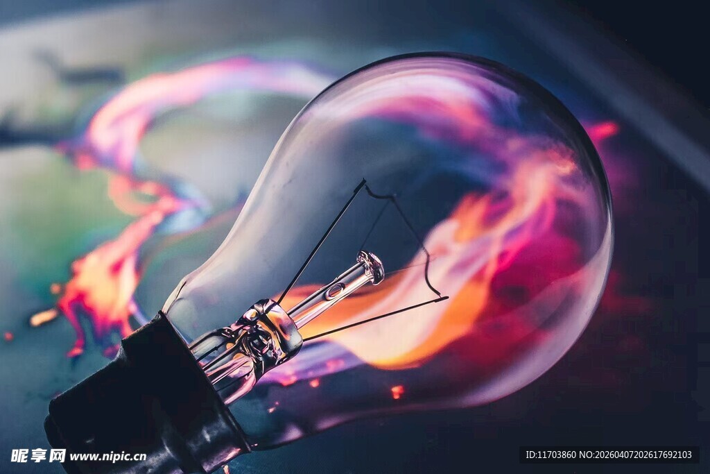 梦幻光芒下的绚丽灯泡电脑壁纸