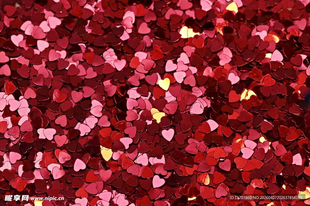 浪漫心形亮片背景图电脑壁纸