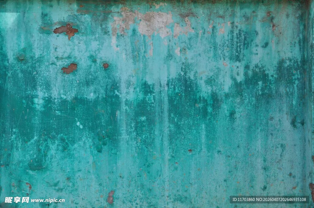 斑驳绿漆墙面纹理特写电脑壁纸