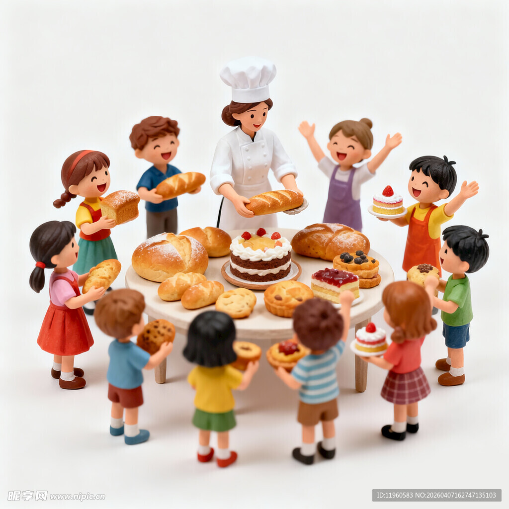 欢乐儿童围享美味蛋糕