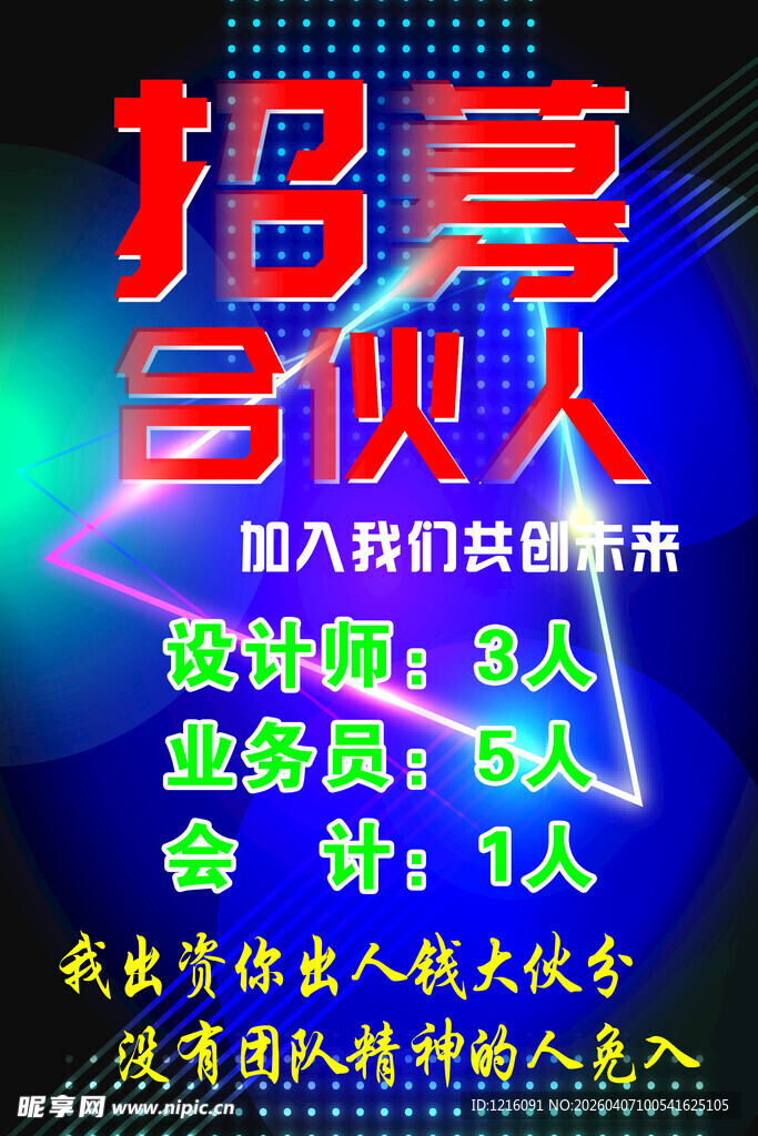 招聘合伙人海报