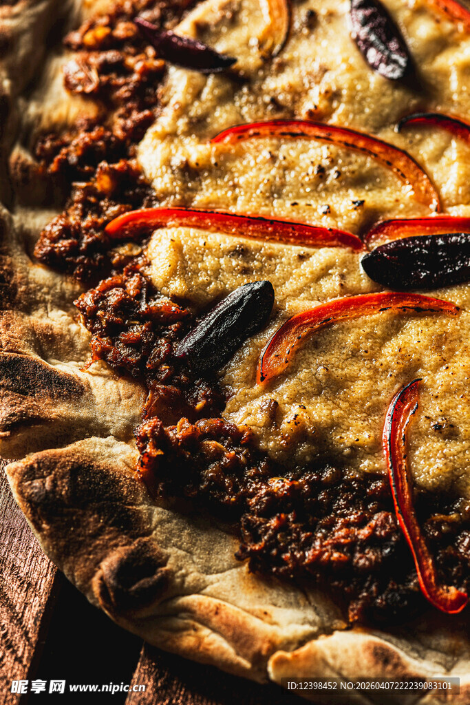 美味香肠披萨特写