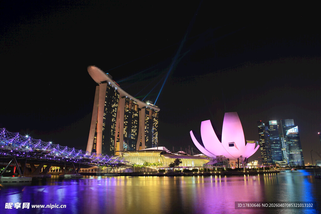 新加坡滨海湾璀璨夜景