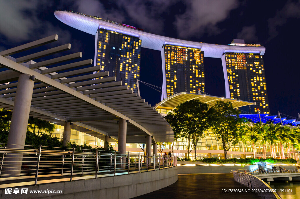 新加坡滨海湾璀璨夜景