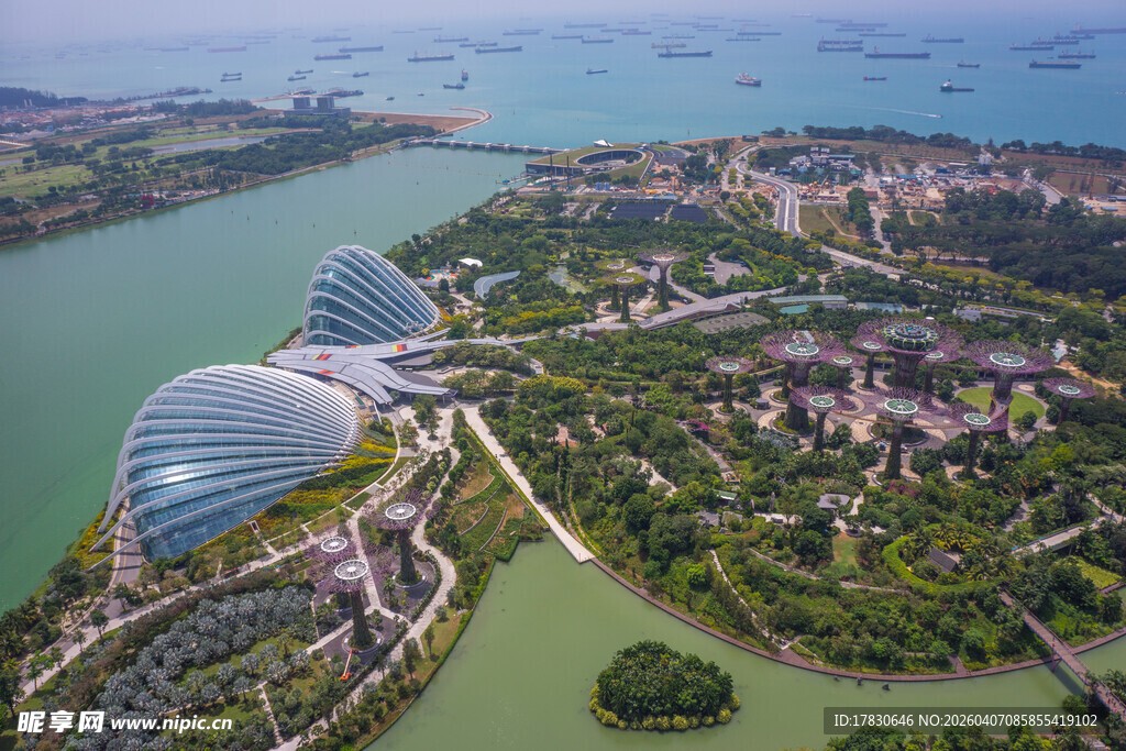 新加坡滨海湾花园鸟瞰