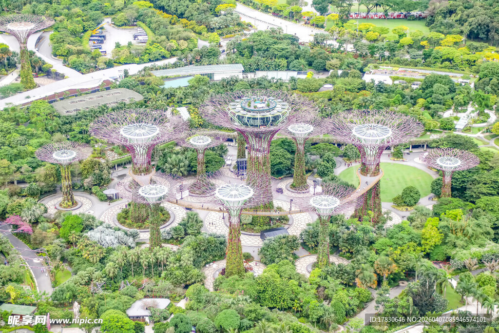 新加坡滨海湾花园鸟瞰