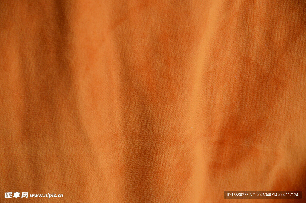 橙色纹理毛绒 布料特写
