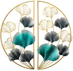 中式银杏叶双扇屏风装饰