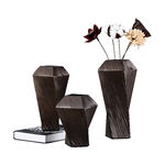 创意几何造型木质花瓶组合