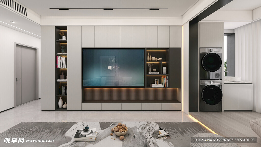 现代简约风客厅电视背景墙