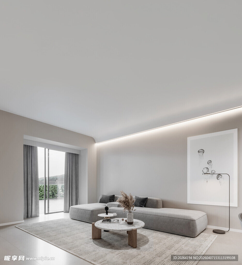 现代简约风格的明亮客厅