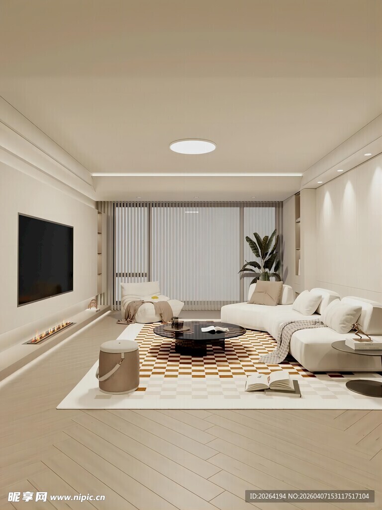 现代简约风格客厅室内图