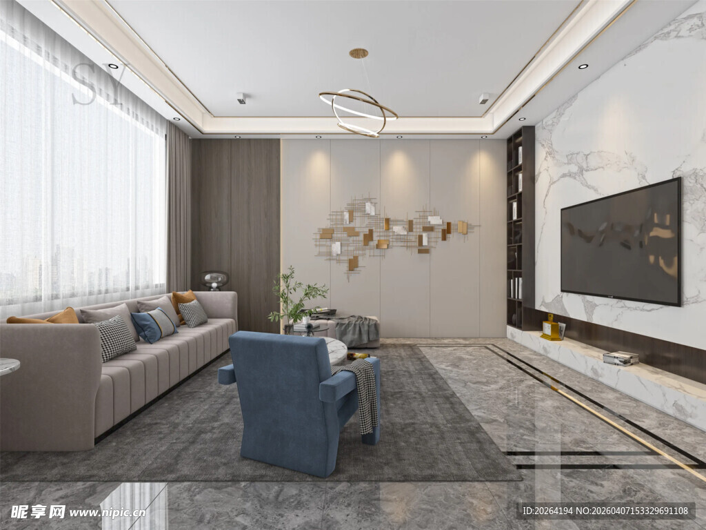 现代简约风客厅室内设计