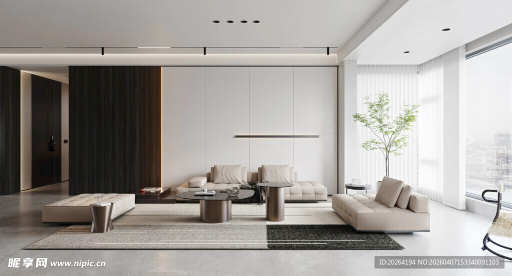 现代简约风客厅室内场景