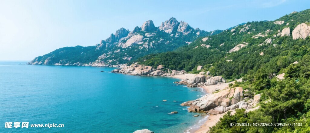 青岛崂山环海公路海边风景区