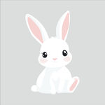 可爱小白兔插画