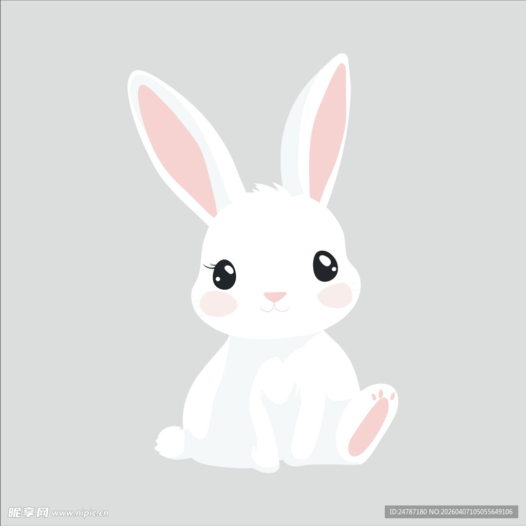 可爱小白兔插画