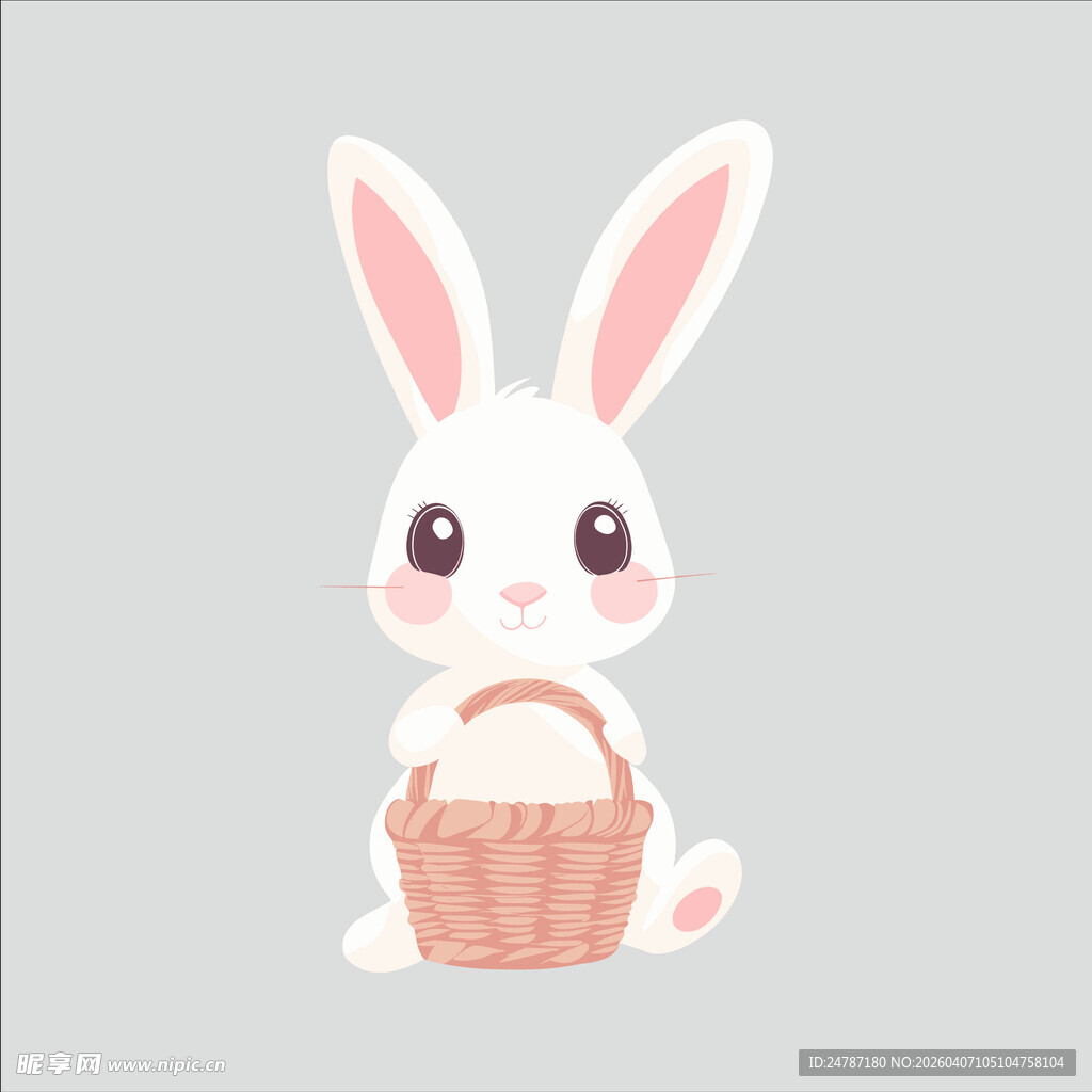 可爱小白兔插画