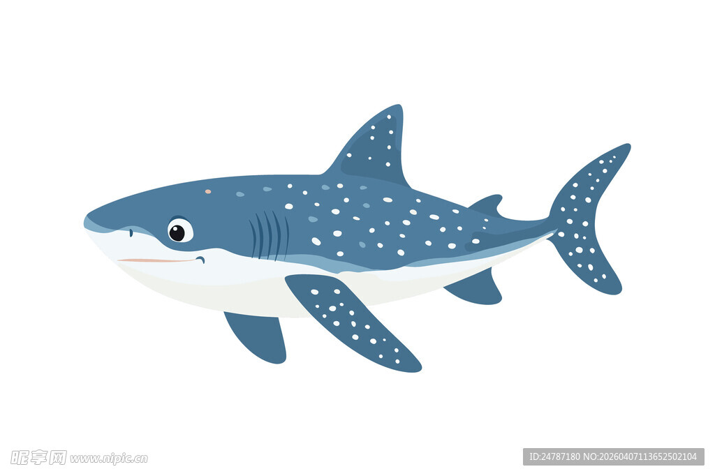 卡通蓝鲨鱼