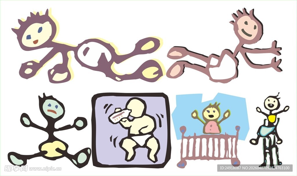 儿童成长主题卡通插画