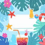 夏日热带风情清凉饮品图