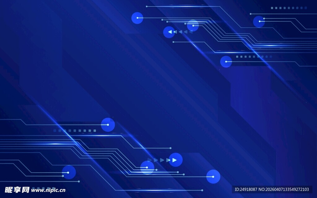 科技感蓝色电路背景图