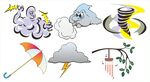 多样天气元素插画