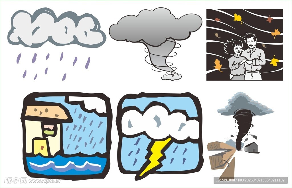 各类极端天气图示