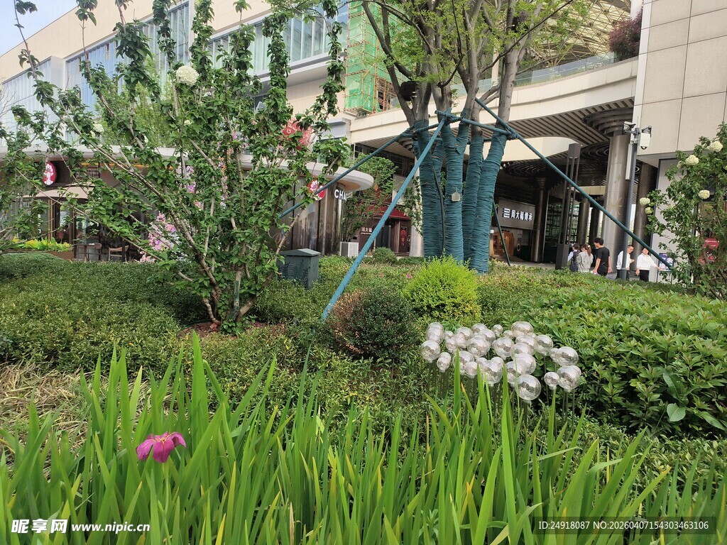 城市中葱郁的花草景观