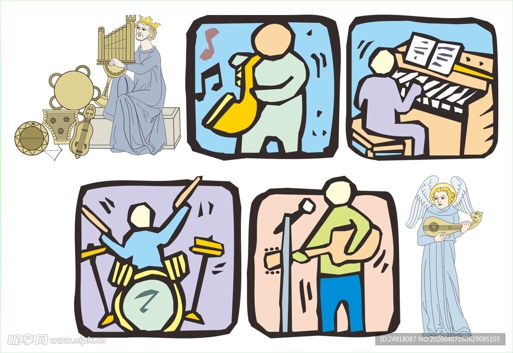 多样乐器演奏场景