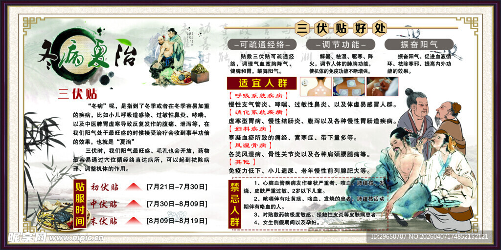 冬病夏治展板