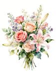 手绘清新花卉花束