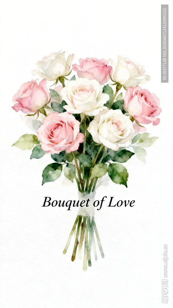 浪漫玫瑰花卉束