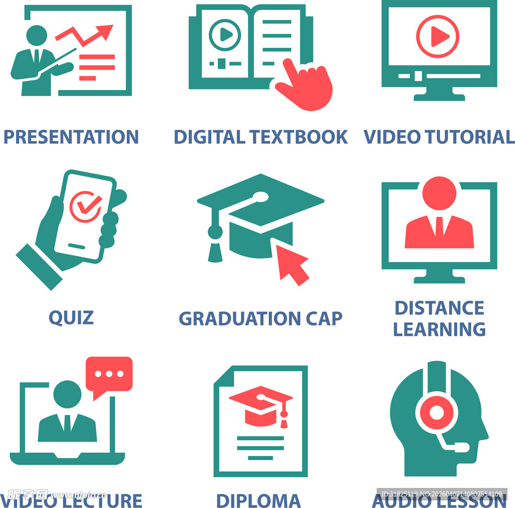 在线教育图标集