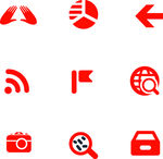 红色图标集合