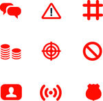 红色简约图标集合