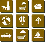 度假休闲图标集合