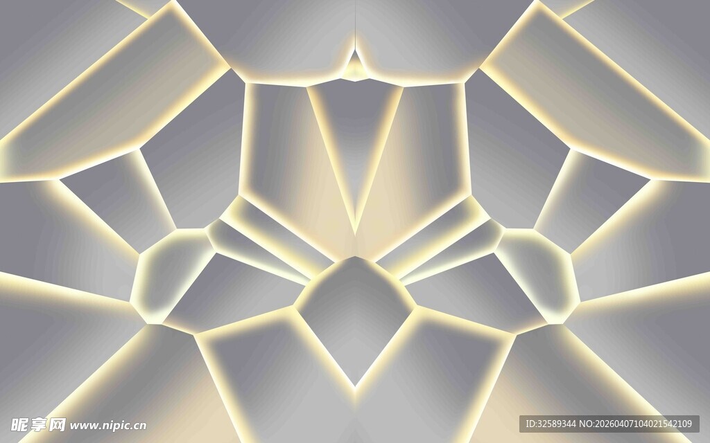 几何抽象金属质感图案合层