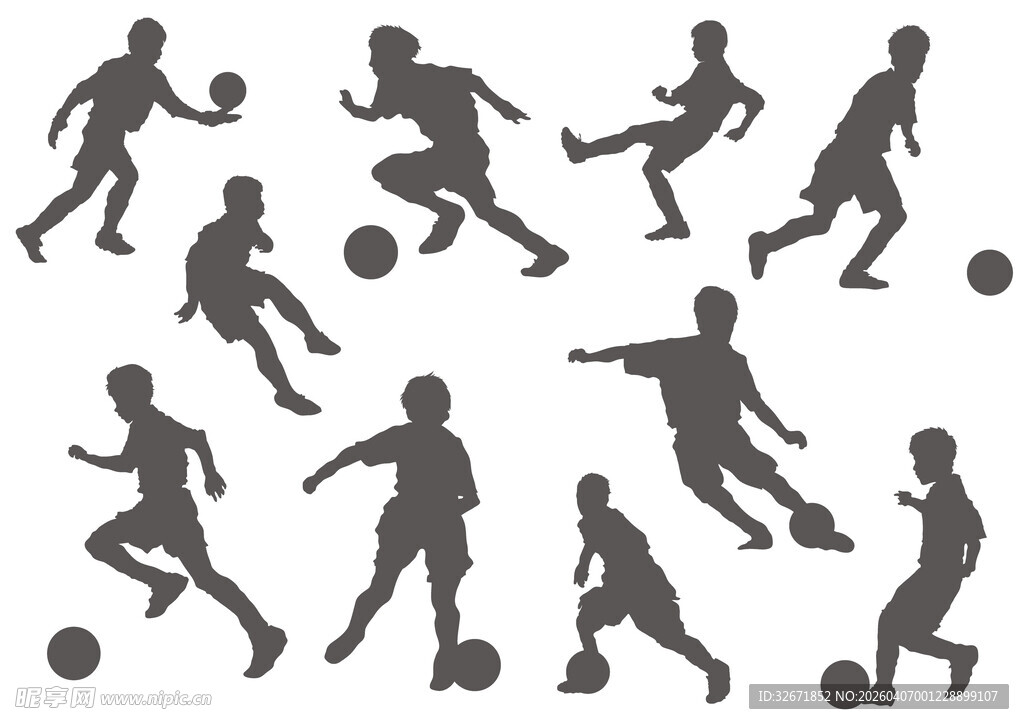 足球运动员剪影